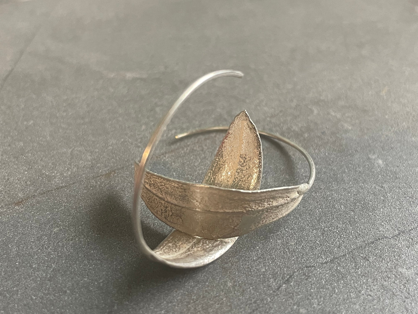 Sterling Silver Olive Leaf Hoop Earring