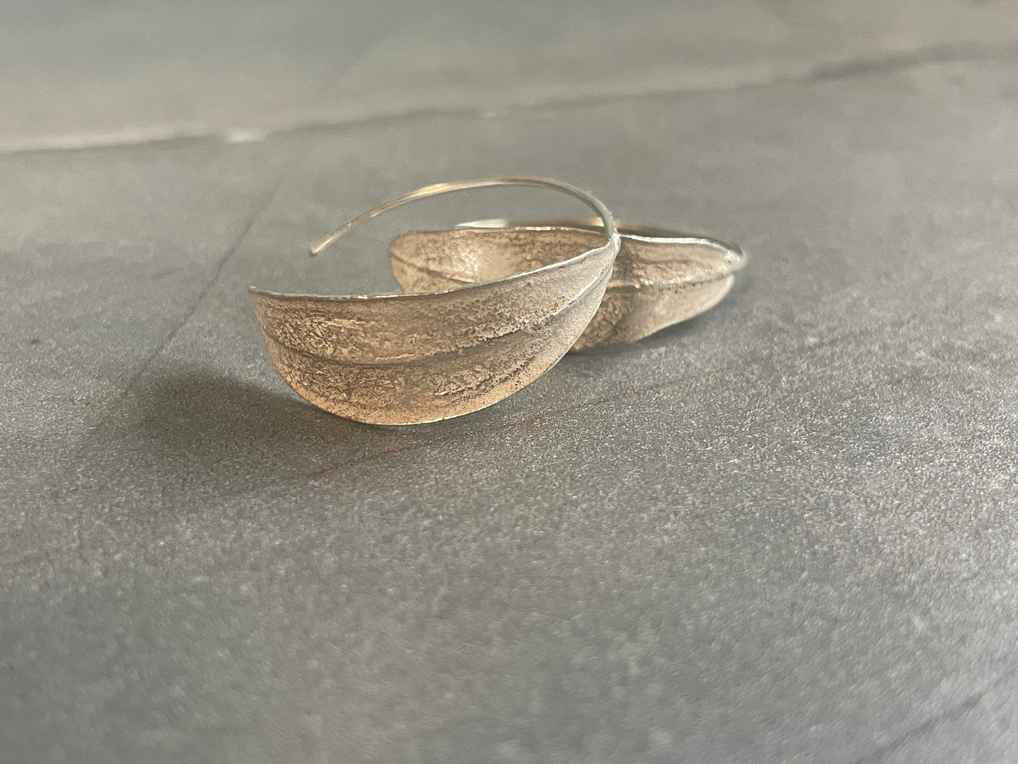 Sterling Silver Olive Leaf Hoop Earring
